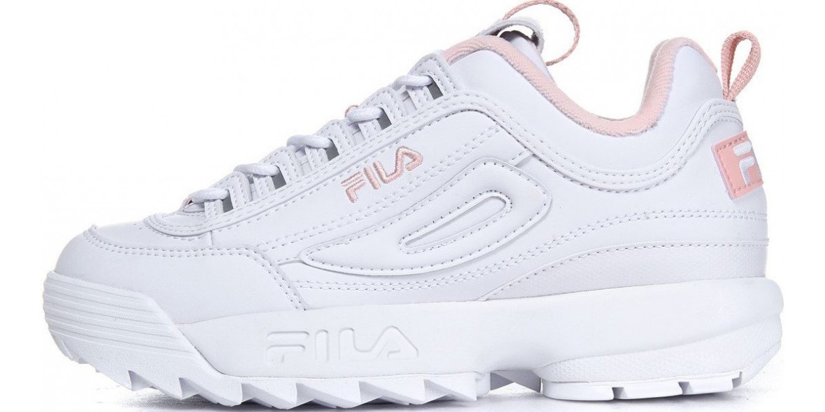 Fila pink hot sale and white disruptor