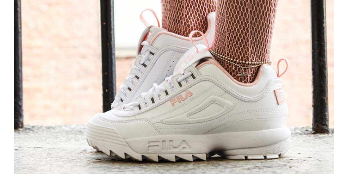 Fila white store with pink